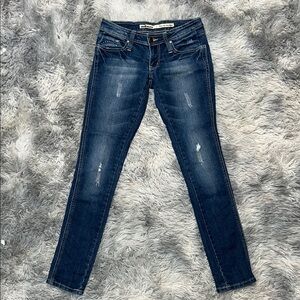 Dollhouse Blue Skinny Jeans with Distressed Details
